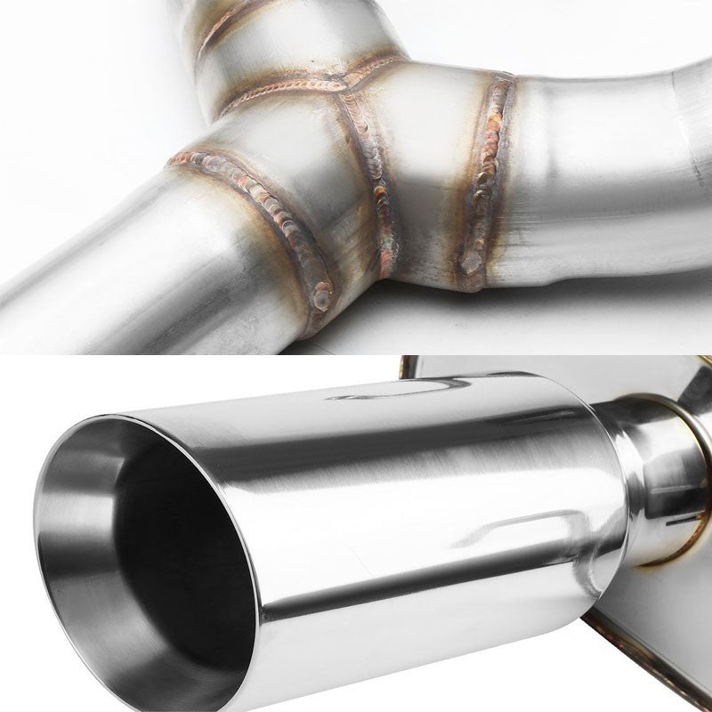 4" Dual Round Slant Muffler Tip Exhaust Catback System For 00-05 Monte Carlo SS-Performance-BuildFastCar