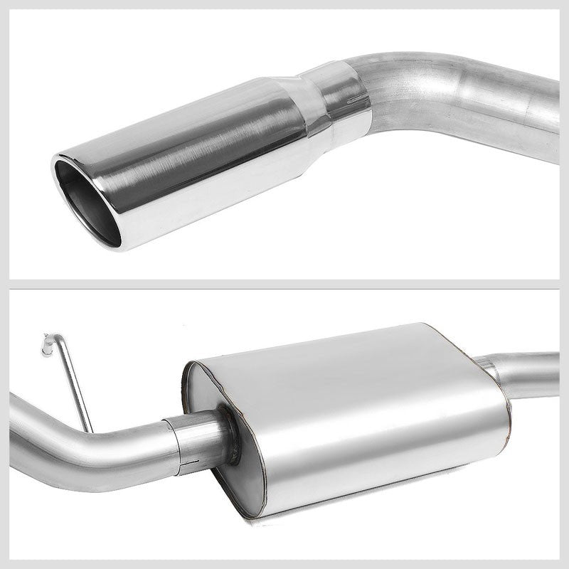 4" Slant Roll Muffler Tip Exhaust Catback System For 99-06 Silverado 1500 V6/V8-Performance-BuildFastCar