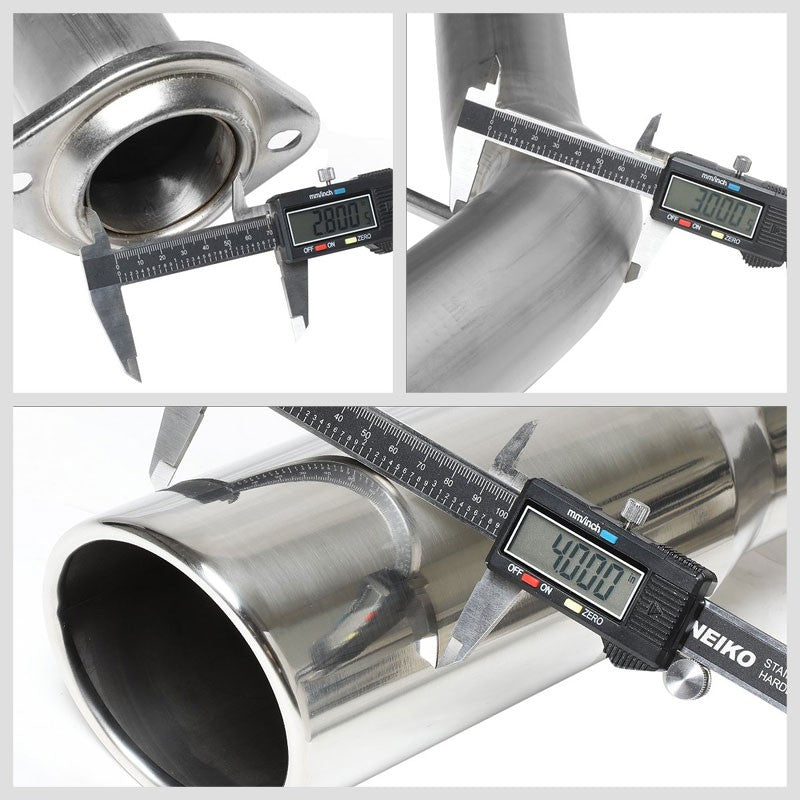 4" Slant Roll Muffler Tip Exhaust Catback System For 99-06 Silverado 1500 V6/V8-Performance-BuildFastCar