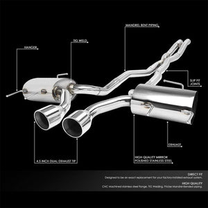 4.5" Dual Slant Lis Muffler Tip Exhaust Catback System For 11-14 CTS V Coupe-Performance-BuildFastCar