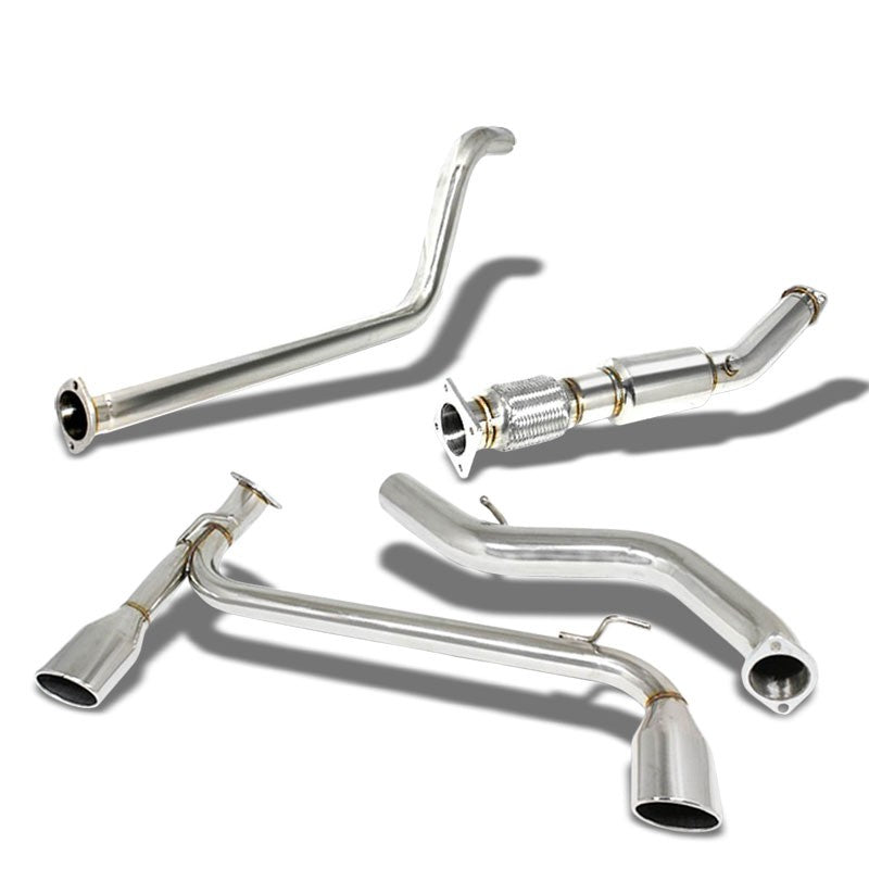 4.75" Dual Oval Slant Muffler Tip Exhaust Catback System For 03-05 Neon SRT-4-Performance-BuildFastCar