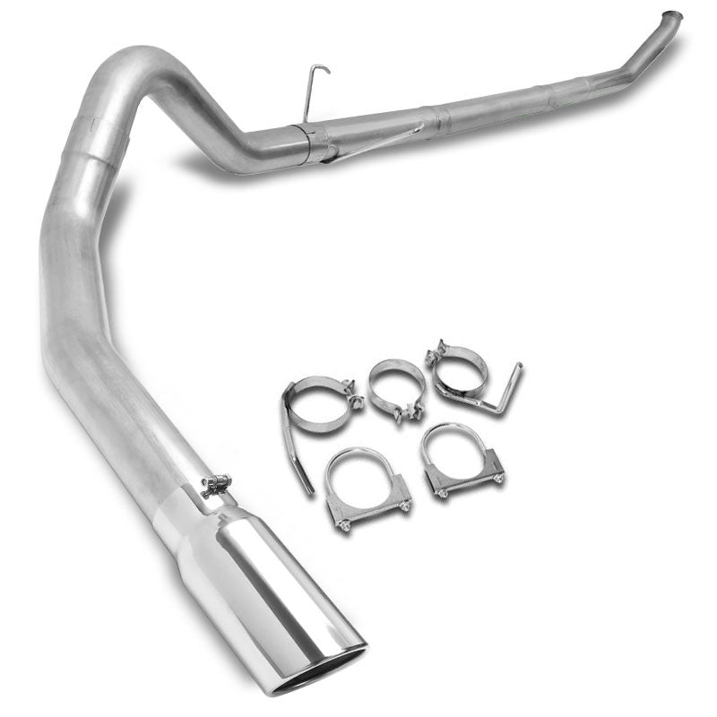5" Round Tip Rolled Edge Straight Turboback Exhaust For 03-04 Dodge Ram 2500 5.9-Exhaust Systems-BuildFastCar-BFC-CATB-0304RAM2535-59D-SP