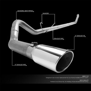 5" Round Tip Rolled Edge Straight Turboback Exhaust For 03-04 Dodge Ram 2500 5.9-Exhaust Systems-BuildFastCar-BFC-CATB-0304RAM2535-59D-SP