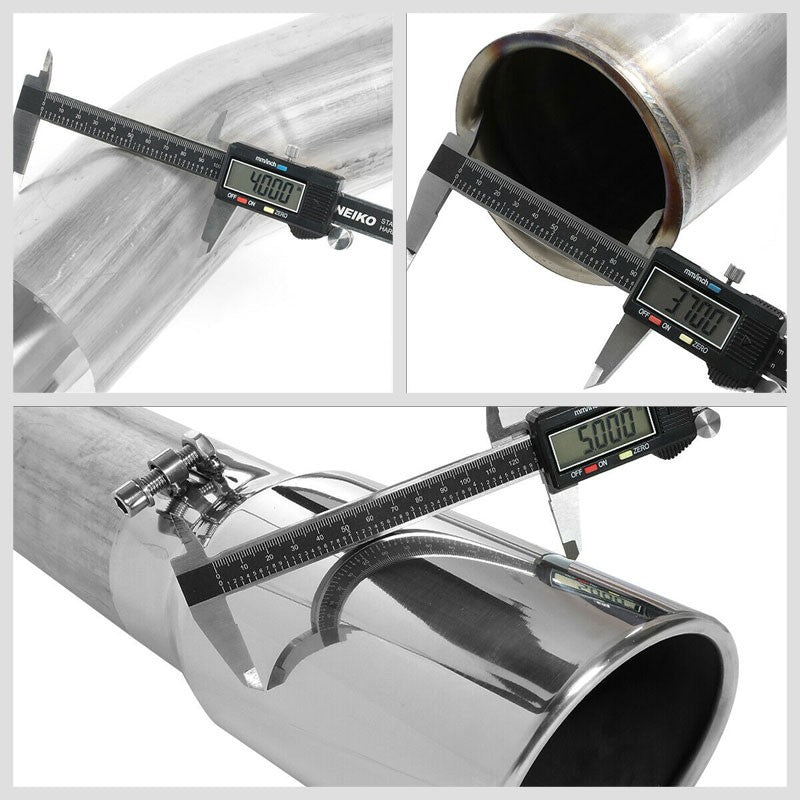 5" Round Tip Rolled Edge Straight Turboback Exhaust For 03-04 Dodge Ram 2500 5.9-Exhaust Systems-BuildFastCar-BFC-CATB-0304RAM2535-59D-SP