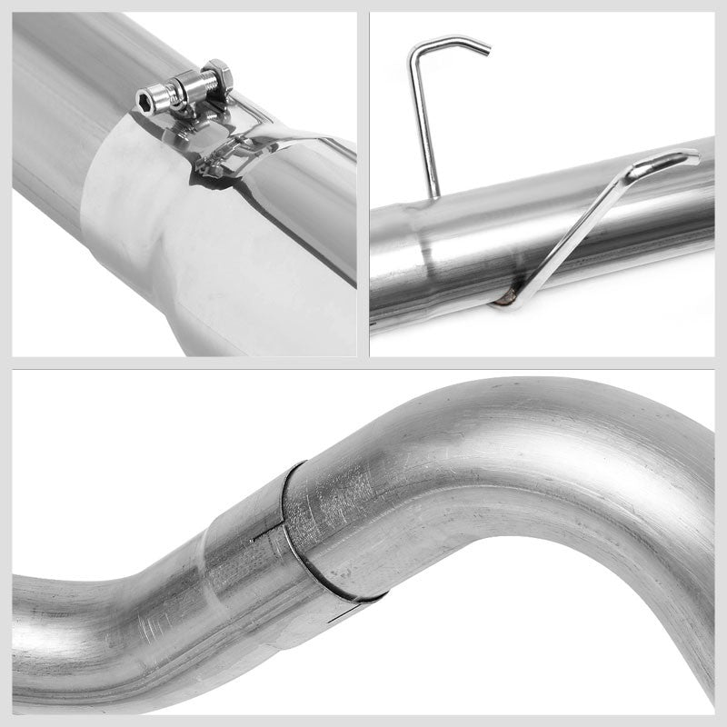 5" Round Tip Rolled Edge Straight Turboback Exhaust For 05-07 Dodge Ram 3500 5.9-Exhaust Systems-BuildFastCar-BFC-CATB-0407RAM2535-59D-SP