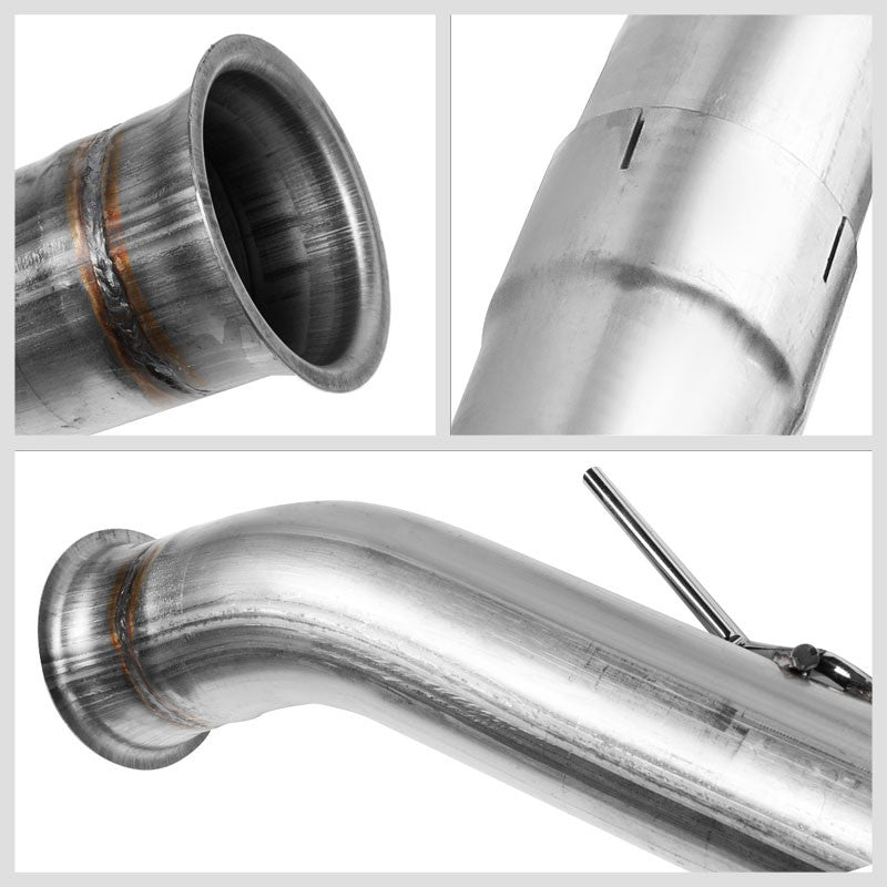5" Round Tip Rolled Edge Straight Turboback Exhaust For 05-07 Dodge Ram 3500 5.9-Exhaust Systems-BuildFastCar-BFC-CATB-0407RAM2535-59D-SP