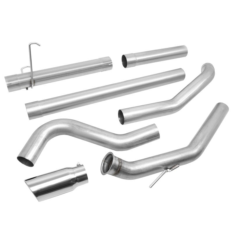 5" Round Tip Rolled Edge Straight Turboback Exhaust For 05-07 Dodge Ram 3500 5.9-Exhaust Systems-BuildFastCar-BFC-CATB-0407RAM2535-59D-SP