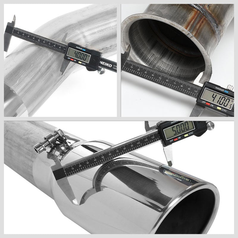 5" Round Tip Rolled Edge Straight Turboback Exhaust For 05-07 Dodge Ram 3500 5.9-Exhaust Systems-BuildFastCar-BFC-CATB-0407RAM2535-59D-SP