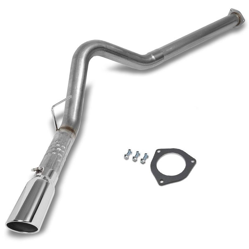 5" Round Tip Rolled Edge Particulate Filter Back Exhaust For 15-16 Ford F-450 SD-Exhaust Systems-BuildFastCar-BFC-CATB-1516FORF250SD