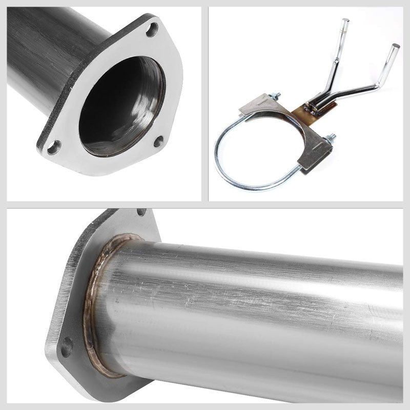 5" Round Tip Rolled Edge Particulate Filter Back Exhaust For 15-16 Ford F-450 SD-Exhaust Systems-BuildFastCar-BFC-CATB-1516FORF250SD