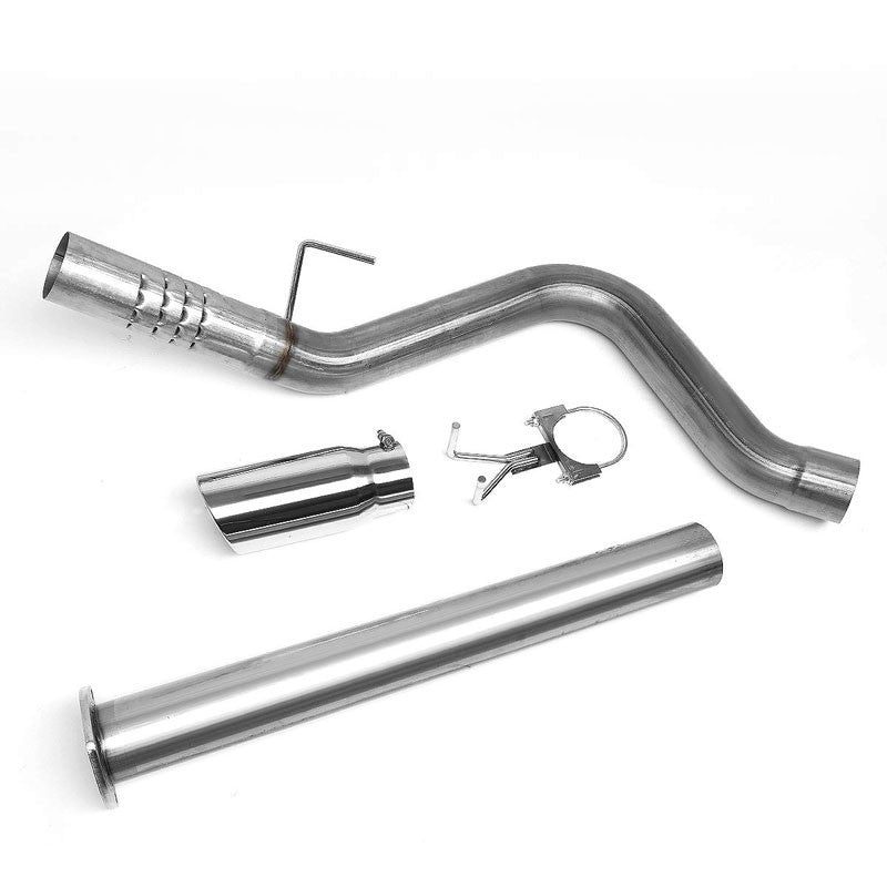 5" Round Tip Rolled Edge Particulate Filter Back Exhaust For 15-16 Ford F-450 SD-Exhaust Systems-BuildFastCar-BFC-CATB-1516FORF250SD