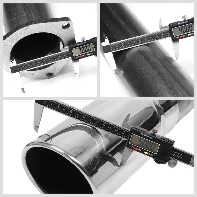 5" Round Tip Rolled Edge Particulate Filter Back Exhaust For 15-16 Ford F-450 SD-Exhaust Systems-BuildFastCar-BFC-CATB-1516FORF250SD