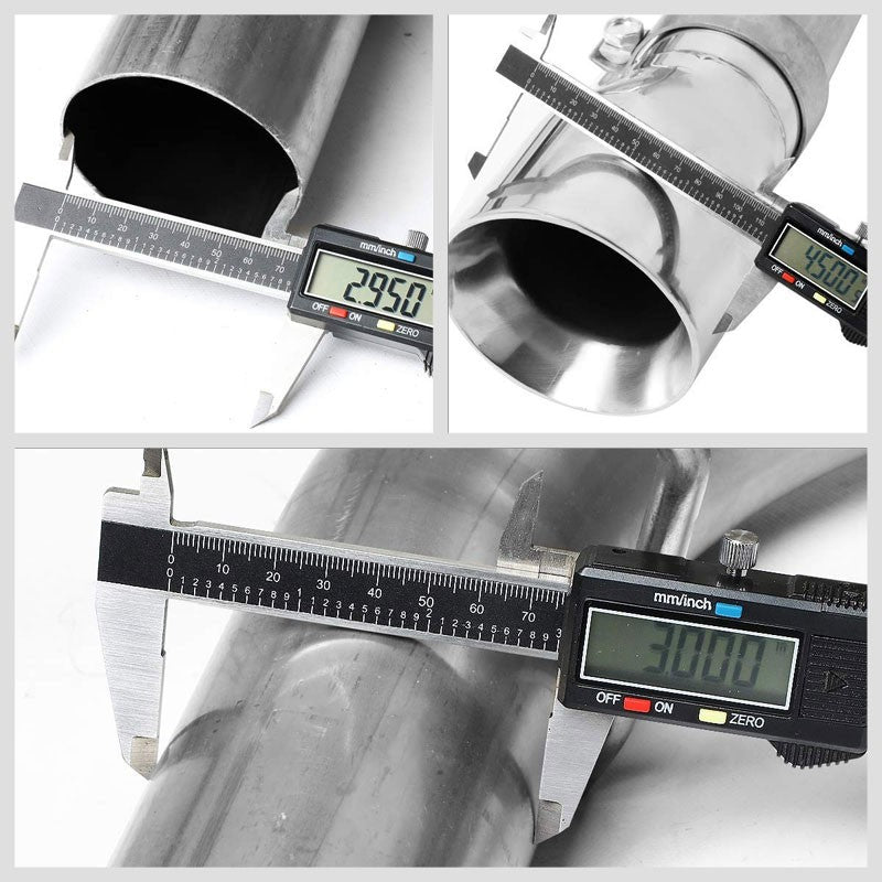 4.5" Slant Roll Muffler Tips Exhaust Catback System For 16-18 Ford Focus RS 2.3L-Performance-BuildFastCar