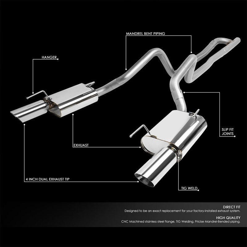 Catback System 4" Dual Slant Roll Tip 05-10 Mustang Base/Lugo 4.0 V6 BFC-CATB-FORM0540L