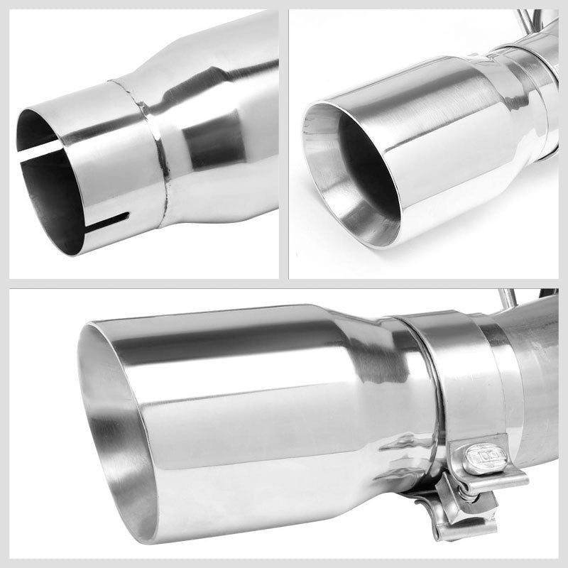 4" Slant Roll Muffler Tips Exhaust Catback System For 15-18 Mustang EcoBoost-Performance-BuildFastCar