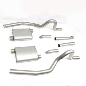 2.5" Dual Muffler Tip Exhaust Catback System For 87-93 Ford Mustang 5.0L V8-Performance-BuildFastCar