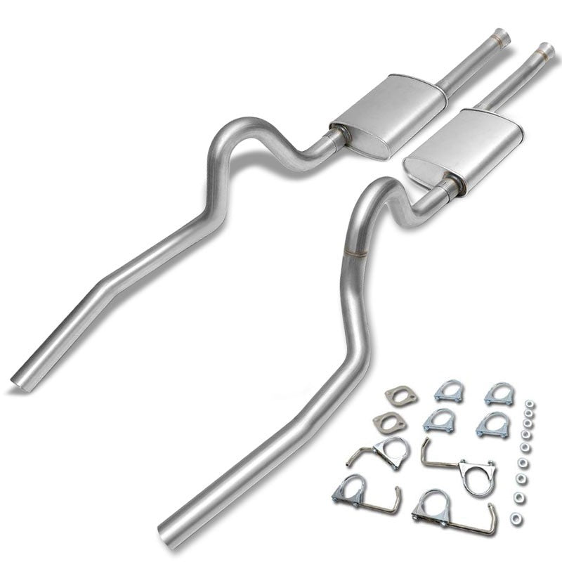 2.5" Dual Muffler Tip Exhaust Catback System For 94-95 Mustang GT/GTS/SVT Cobra-Performance-BuildFastCar