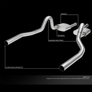 2.5" Dual Muffler Tip Exhaust Catback System For 94-95 Mustang GT/GTS/SVT Cobra-Performance-BuildFastCar