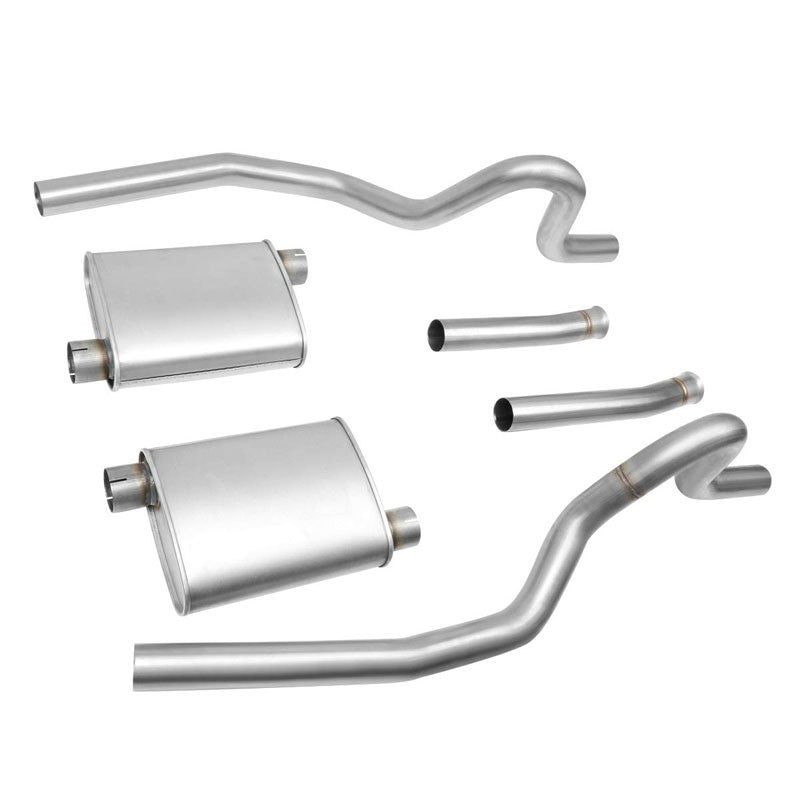 2.5" Dual Muffler Tip Exhaust Catback System For 94-95 Mustang GT/GTS/SVT Cobra-Performance-BuildFastCar