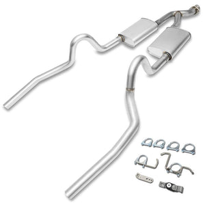 2.5" Dual Muffler Tip Exhaust Catback System For 99-04 Mustang Base 3.8L/3.9L V6-Performance-BuildFastCar