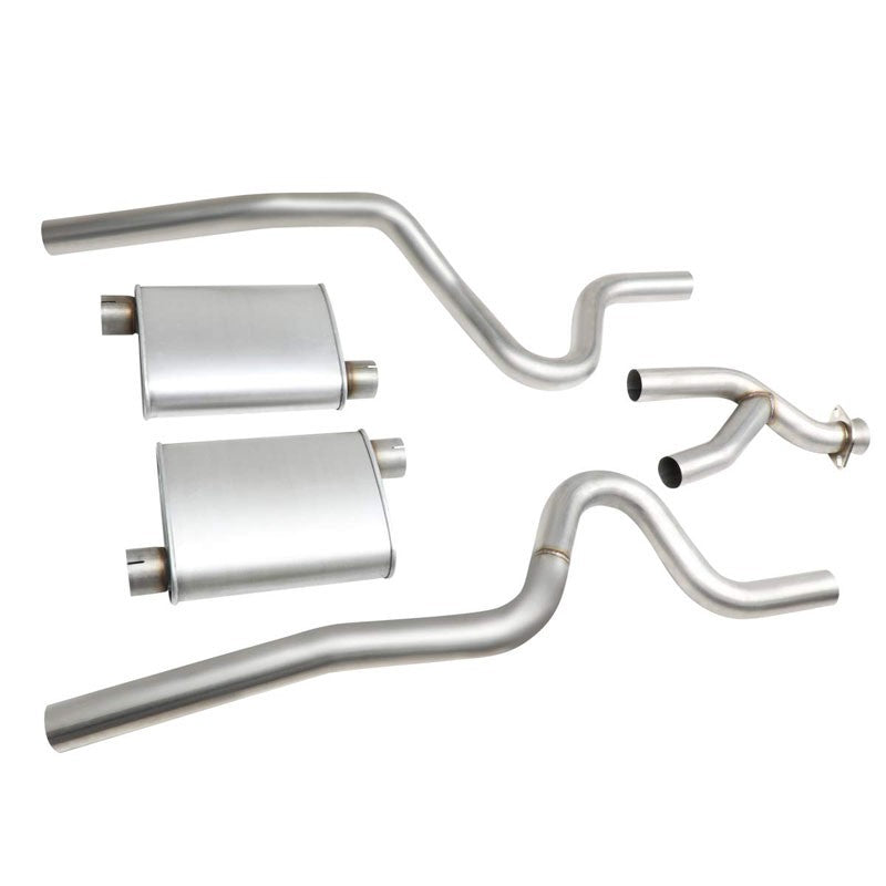 2.5" Dual Muffler Tip Exhaust Catback System For 99-04 Mustang Base 3.8L/3.9L V6-Performance-BuildFastCar