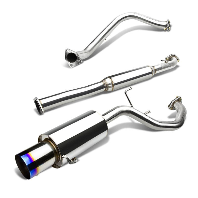 4" Burnt Muffler Tip Exhaust Catback System For 99-03 Mitsubishi Galant 2.4L-Performance-BuildFastCar