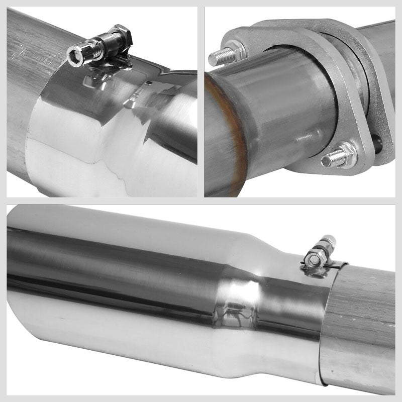 5" Round Tip Rolled Edge Straight Turboback Exhaust For 93-00 Chevy C/K 2500 6.5-Exhaust Systems-BuildFastCar-BFC-CATB-9300CHVCK-65D-SP