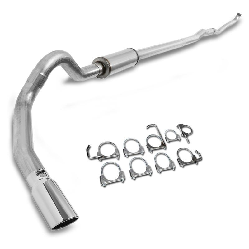 5&quot; Round Tip Rolled Edge Turboback Exhaust For 93-00 Chevy C/K 6.5 Turbo Diesel-Exhaust Systems-BuildFastCar-BFC-CATB-9300CHVCK-65D