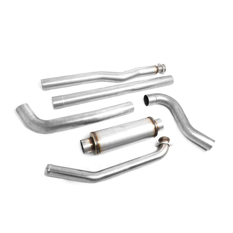 5" Round Tip Rolled Edge Turboback Exhaust For 93-00 Chevy C/K 6.5 Turbo Diesel-Exhaust Systems-BuildFastCar-BFC-CATB-9300CHVCK-65D