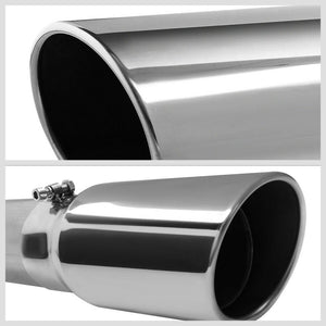5" Round Tip Rolled Edge Straight Turboback Exhaust For 01-07 Sierra 2500HD 6.6L-Exhaust Systems-BuildFastCar-BFC-CATB-0107SIL-66D-SP