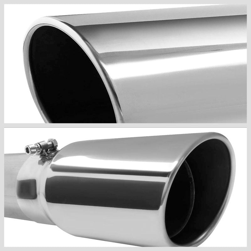 5" Round Tip Rolled Edge Turboback Exhaust For 01-07 GMC Sierra 2500HD Diesel-Exhaust Systems-BuildFastCar-BFC-CATB-0107SIL-66D