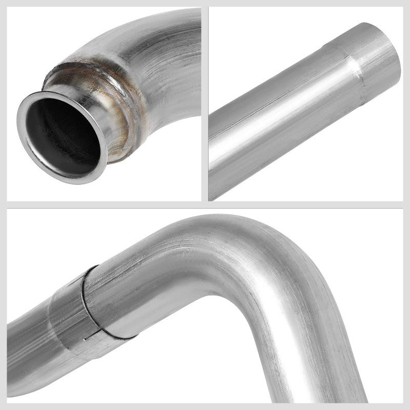 5" Round Tip Rolled Edge Turboback Exhaust For 01-07 GMC Sierra 2500HD Diesel-Exhaust Systems-BuildFastCar-BFC-CATB-0107SIL-66D