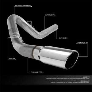 5" Round Tip Edge Particulate Filter Back Exhaust For 07-10 Silverado 2500HD 6.6-Exhaust Systems-BuildFastCar-BFC-CATB-0710SILHD-66D