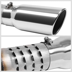 5" Round Tip Rolled Particulate Filter Back Exhaust For 11-19 Sierra 2500HD 6.6-Exhaust Systems-BuildFastCar-BFC-CATB-1119SILHD-66D