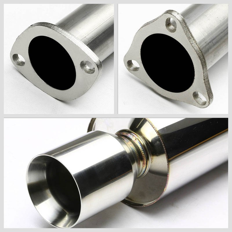 4" Roll Muffler Tip Exhaust Catback System For 98-02 Accord CG1-6 F23 2.3L SOHC-Performance-BuildFastCar