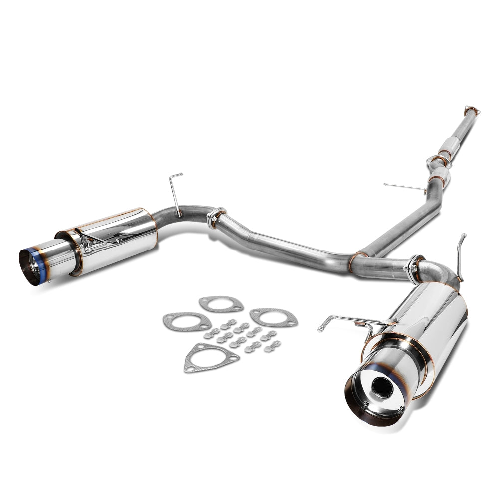 Exhaust Catback System 4.50" Round Burnt Muffler Tip w/Silencer For 98-02 Honda Accord 3.0L V6 (USDM CG 6th Gen)
