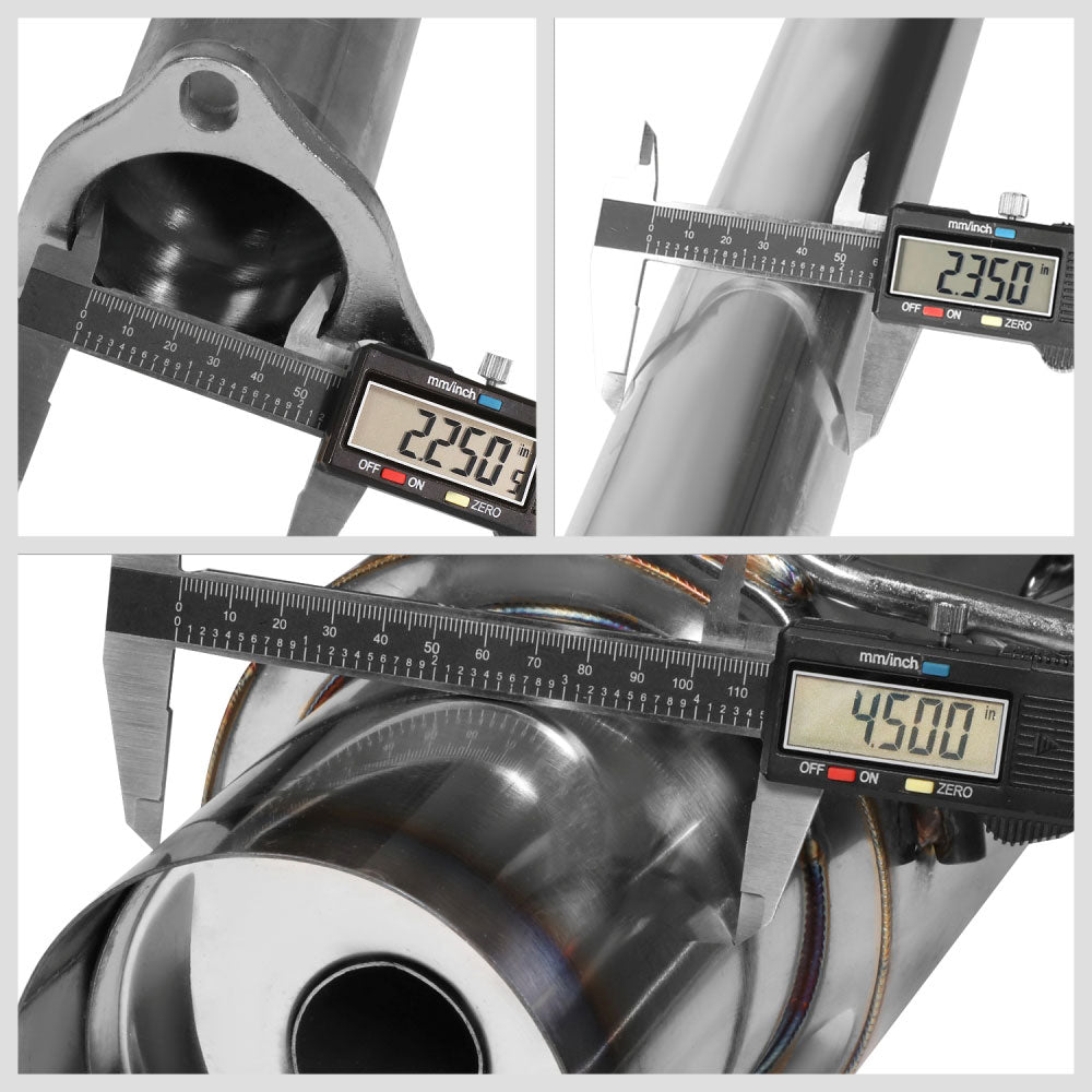 Exhaust Catback System 4.50" Round Burnt Muffler Tip w/Silencer For 98-02 Honda Accord 3.0L V6 (USDM CG 6th Gen)