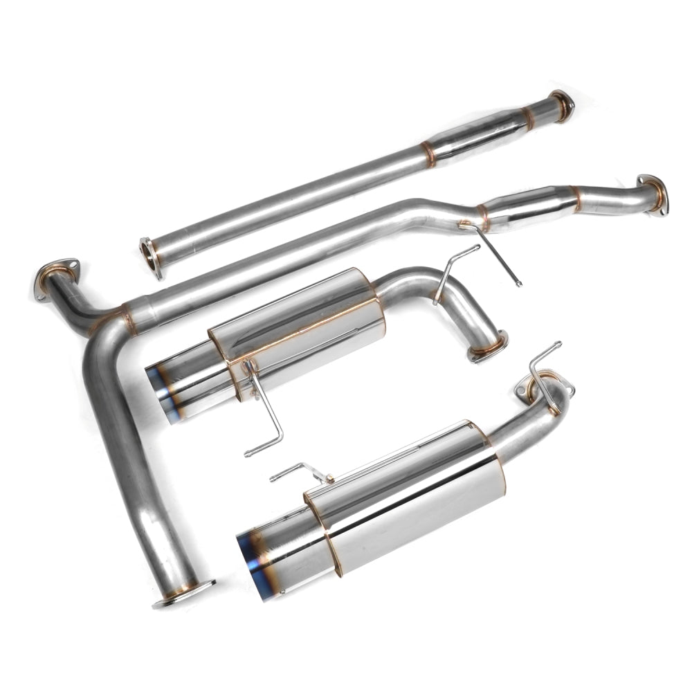 Exhaust Catback System 4.50" Round Burnt Muffler Tip w/Silencer For 98-02 Honda Accord 3.0L V6 (USDM CG 6th Gen)