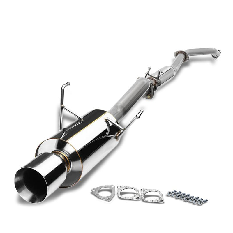 Catback System 4&quot; Round Roll Tip 01-05 Honda Civic EX 1.7L DOHC BFC-CATB-HONC01EX-NRT