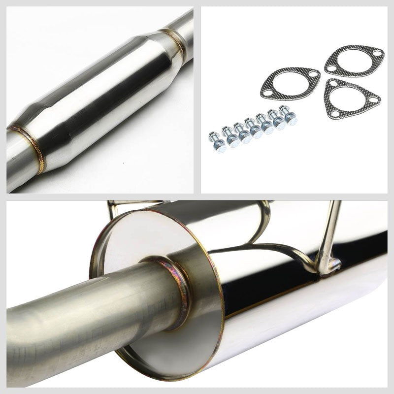 Catback System 4" Round Roll Tip 01-05 Honda Civic EX 1.7L DOHC BFC-CATB-HONC01EX-NRT