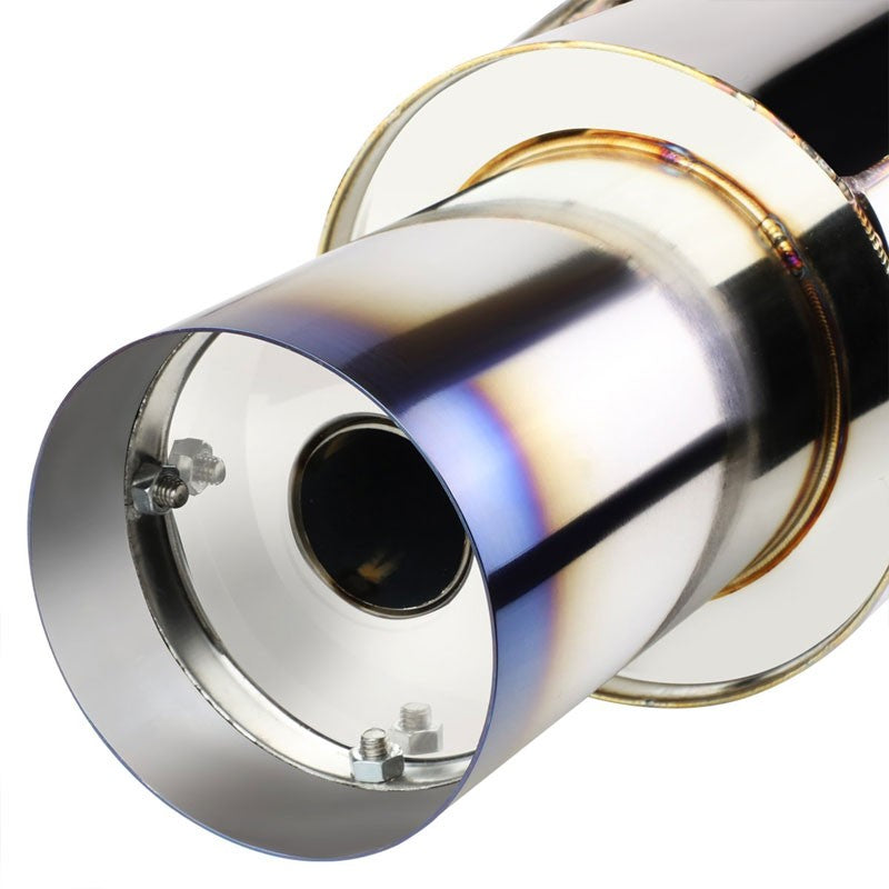 4" Burnt Muffler Tip Exhaust Catback System For 06-11 Civic FG1 R18A1 1.8L SOHC-Performance-BuildFastCar