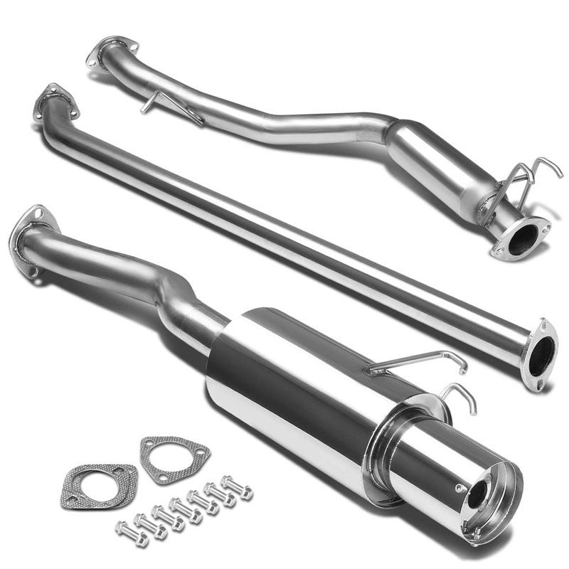 4" Round Muffler Tip Exhaust Catback System For 06-11 Civic FG1 R18A1 1.8L SOHC-Performance-BuildFastCar