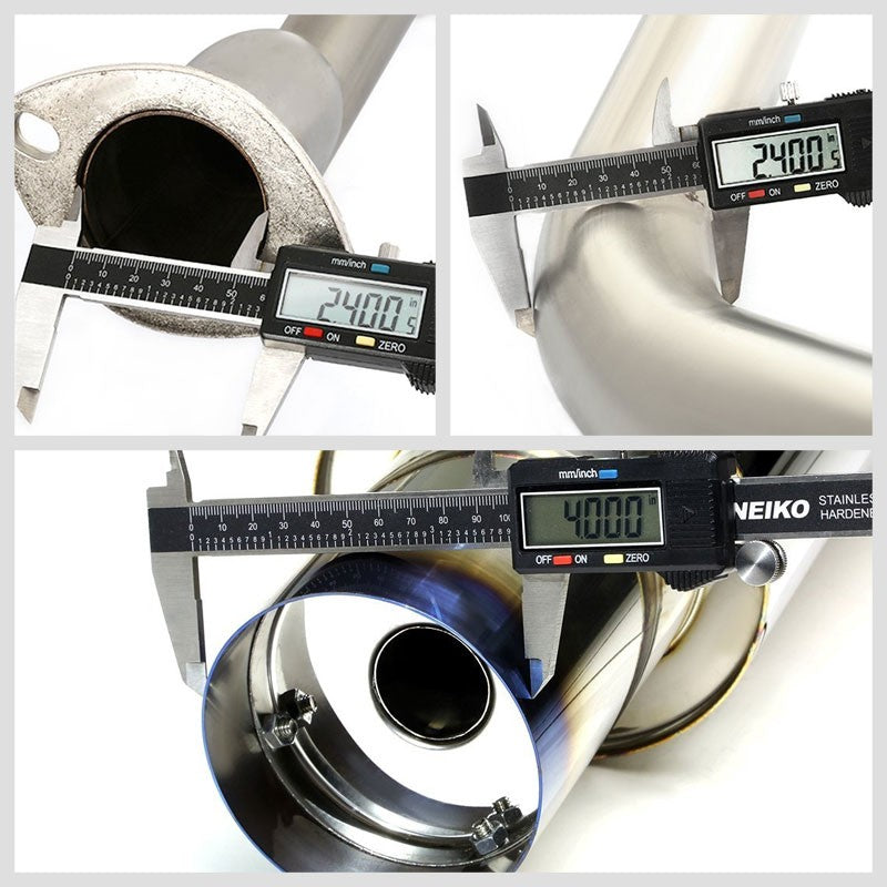 Catback System 4" Round Burnt Tip 06-11 Civic FG2 Si Coupe 2.0L DOHC BFC-CATB-HC06SI-BT