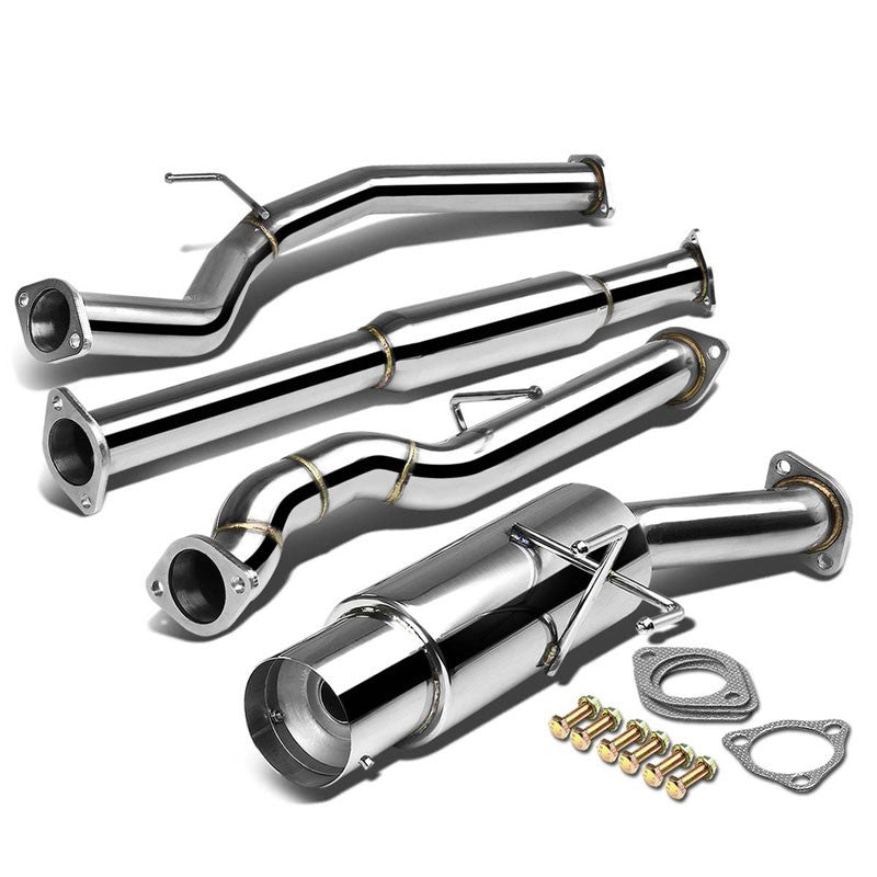 4" Round Muffler Tip Exhaust Catback System For 12-15 Honda Civic FG3 1.8L SOHC-Performance-BuildFastCar