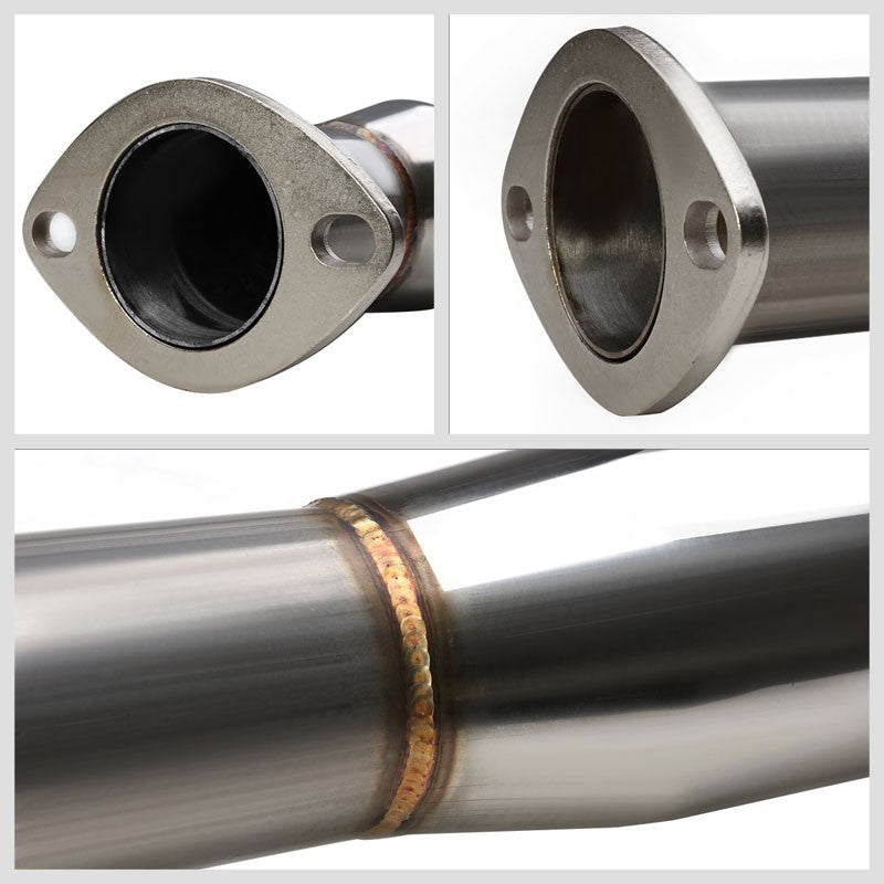 4.5" Rolled Tip Catback Exhaust System For 92-00 Honda Civic - Polished T-304 Stainless Steel, Race Style