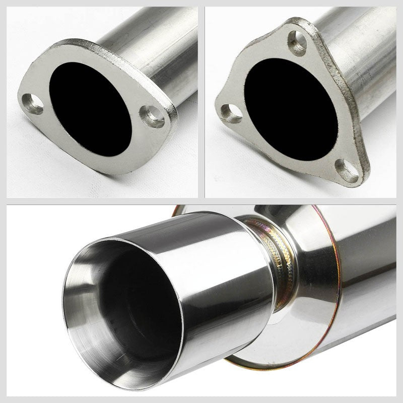 4" Roll Muffler Tip Exhaust Catback System For 92-00 Civic EG8/EJ1/EJ2/EJ6/EJ7-Performance-BuildFastCar
