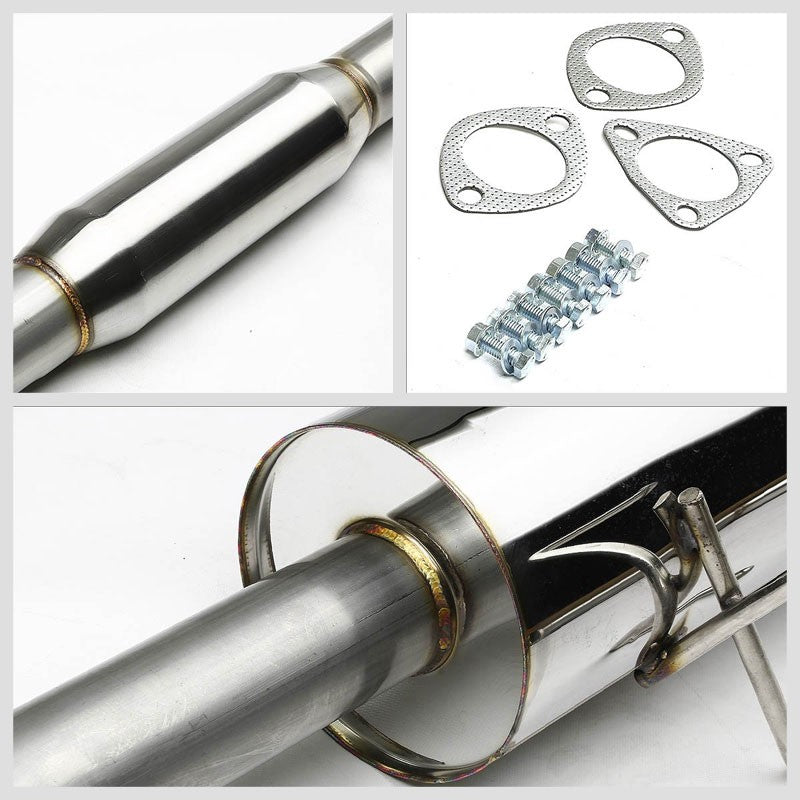 4" Roll Muffler Tip Exhaust Catback System For 92-00 Civic EG8/EJ1/EJ2/EJ6/EJ7-Performance-BuildFastCar