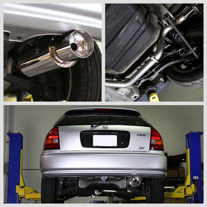 Catback System 4.5" Round Burnt Tip 96-00 Honda Civic EJ6/EK9 1.6L BFC-CATB-HONC963-BT