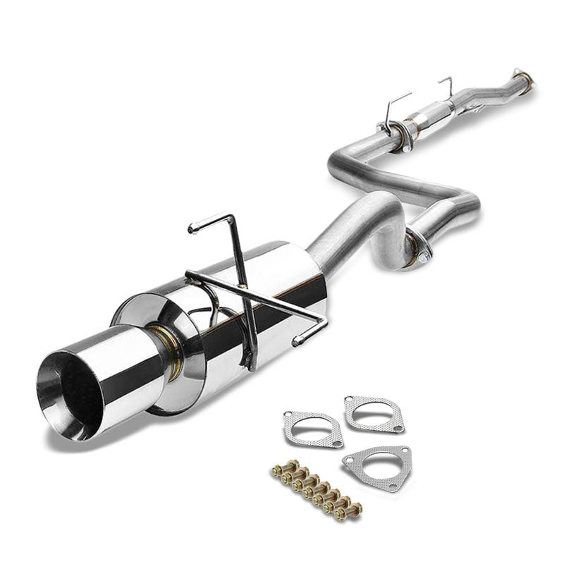 Catback System 4&quot; Round Roll Tip 96-00 Civic EJ6/EK9 Hatchback 1.6L BFC-CATB-HONC963-NRT