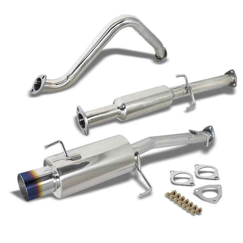 4&quot; Burnt Muffler Tip Exhaust Catback System For 92-96 Honda Prelude 2.2L/2.3L-Performance-BuildFastCar